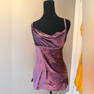 Free People Velvet Tank Top in Purple NWT